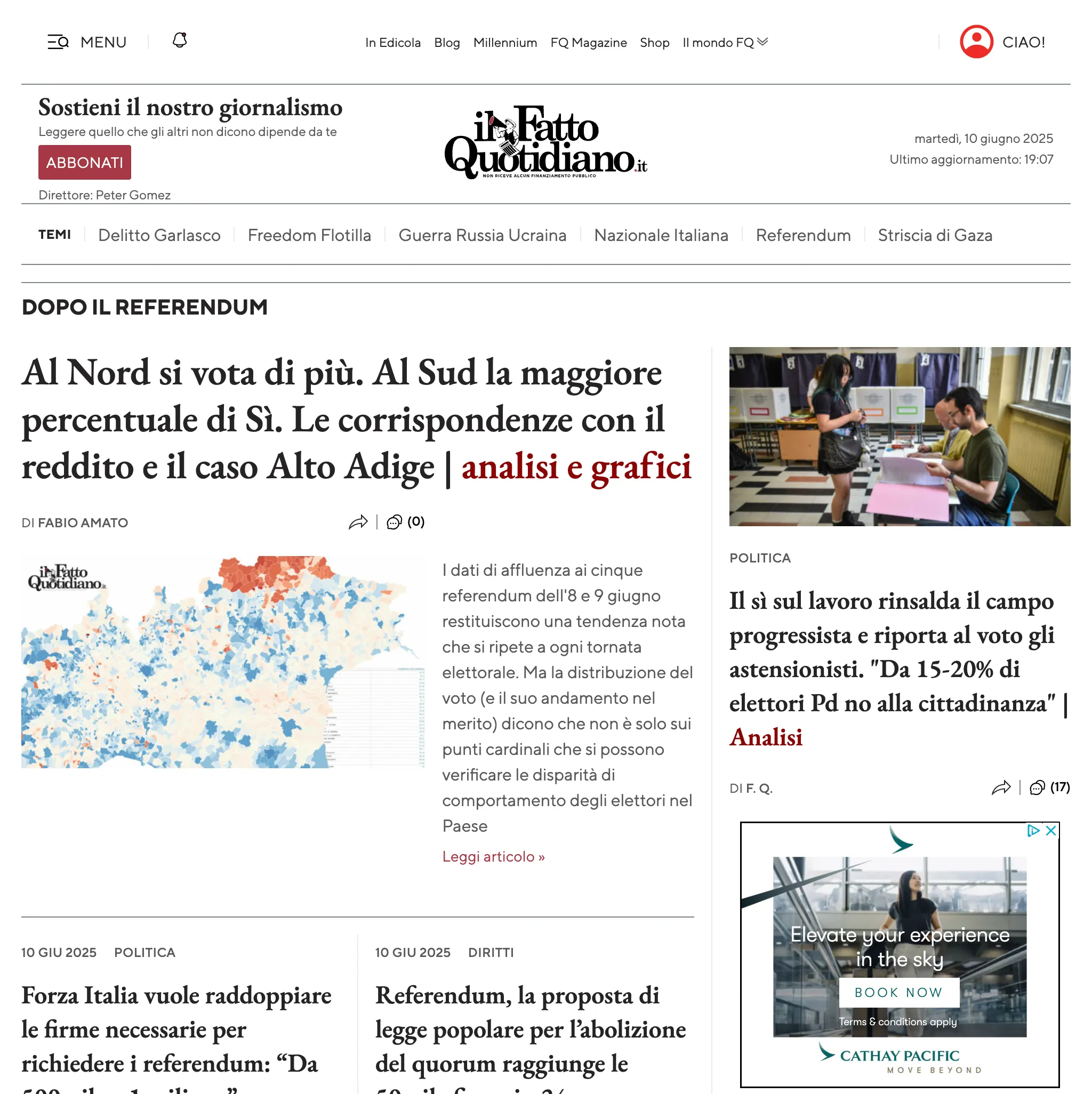 Il Fatto Quotidiano — desktop home page, 2025 redesign