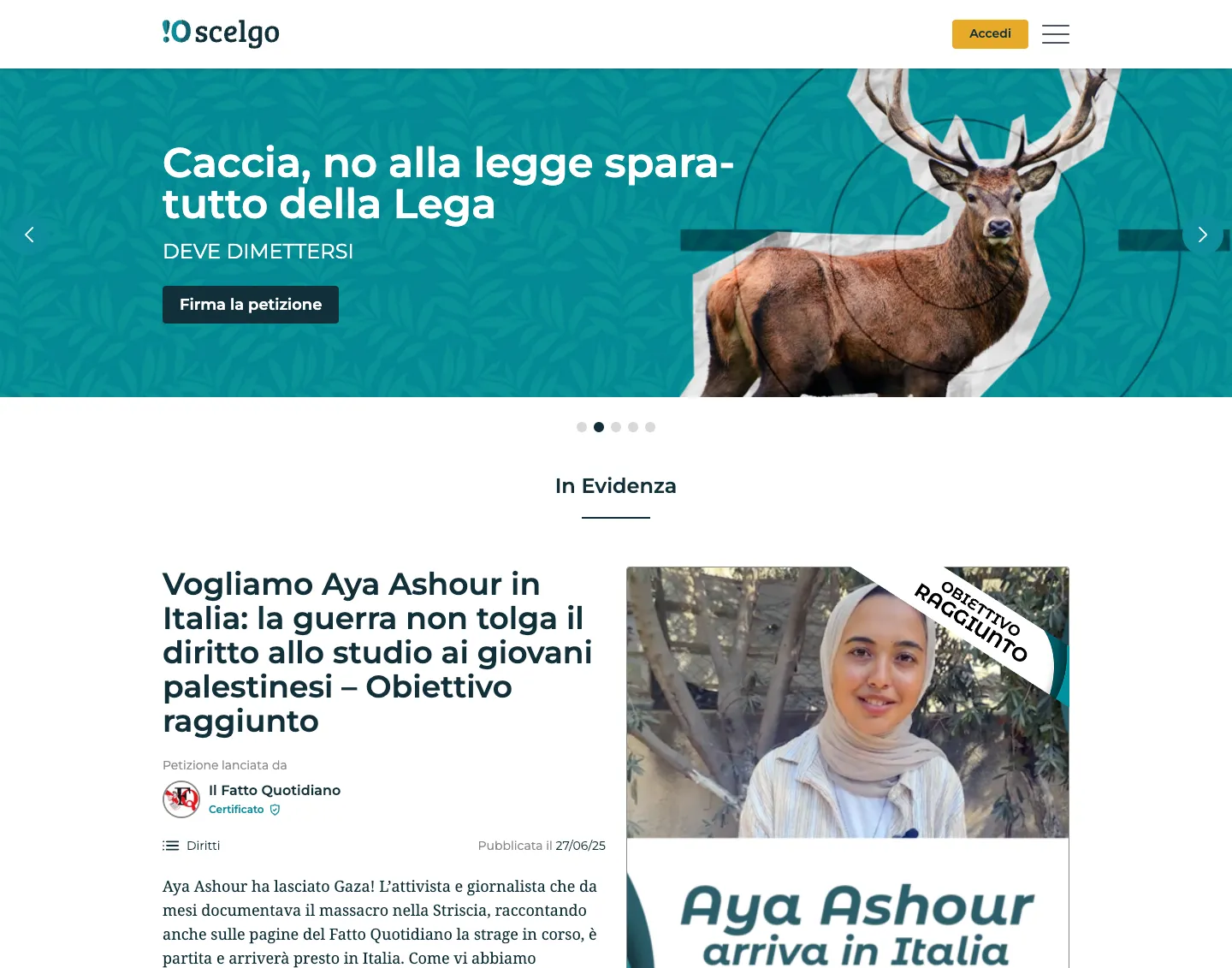 Io Scelgo — desktop view
