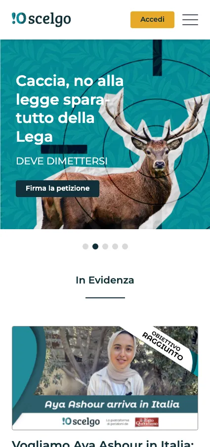 Io Scelgo — mobile view